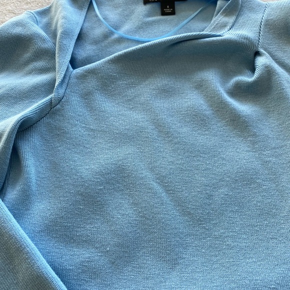 Used like new blue INC cutout long sleeve top size S - Picture 8 of 9